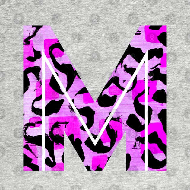 Abstract Letter M Watercolour Leopard Print Alphabet by Squeeb Creative